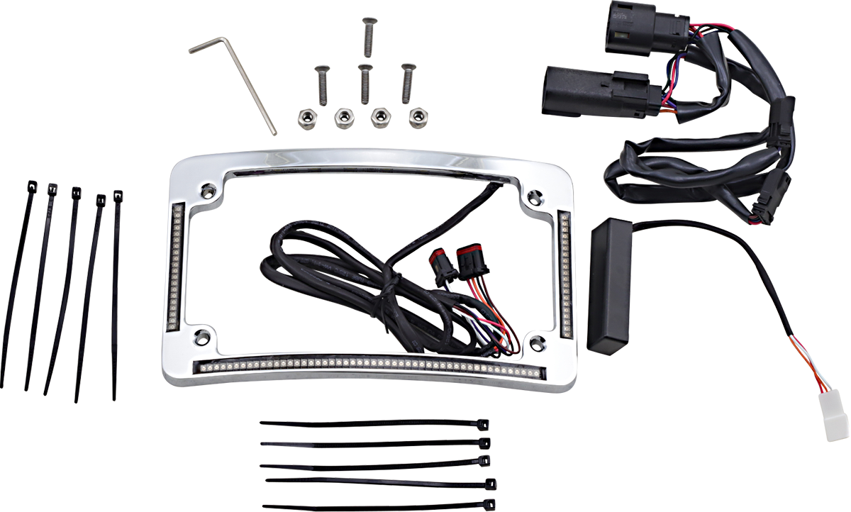 Plug & Play Run/Brake/Turn LED Radius License Plate Frame