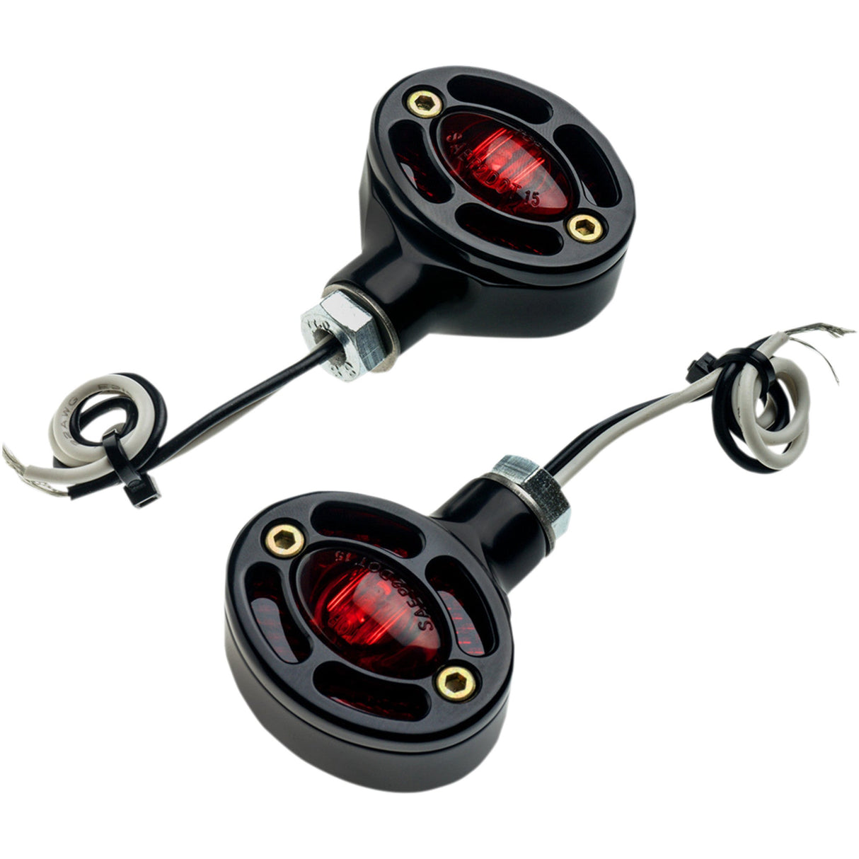 JOKER MACHINE 2020-1313 05-250-RB Omega LED Turn Signals - Black with Red LEDs
