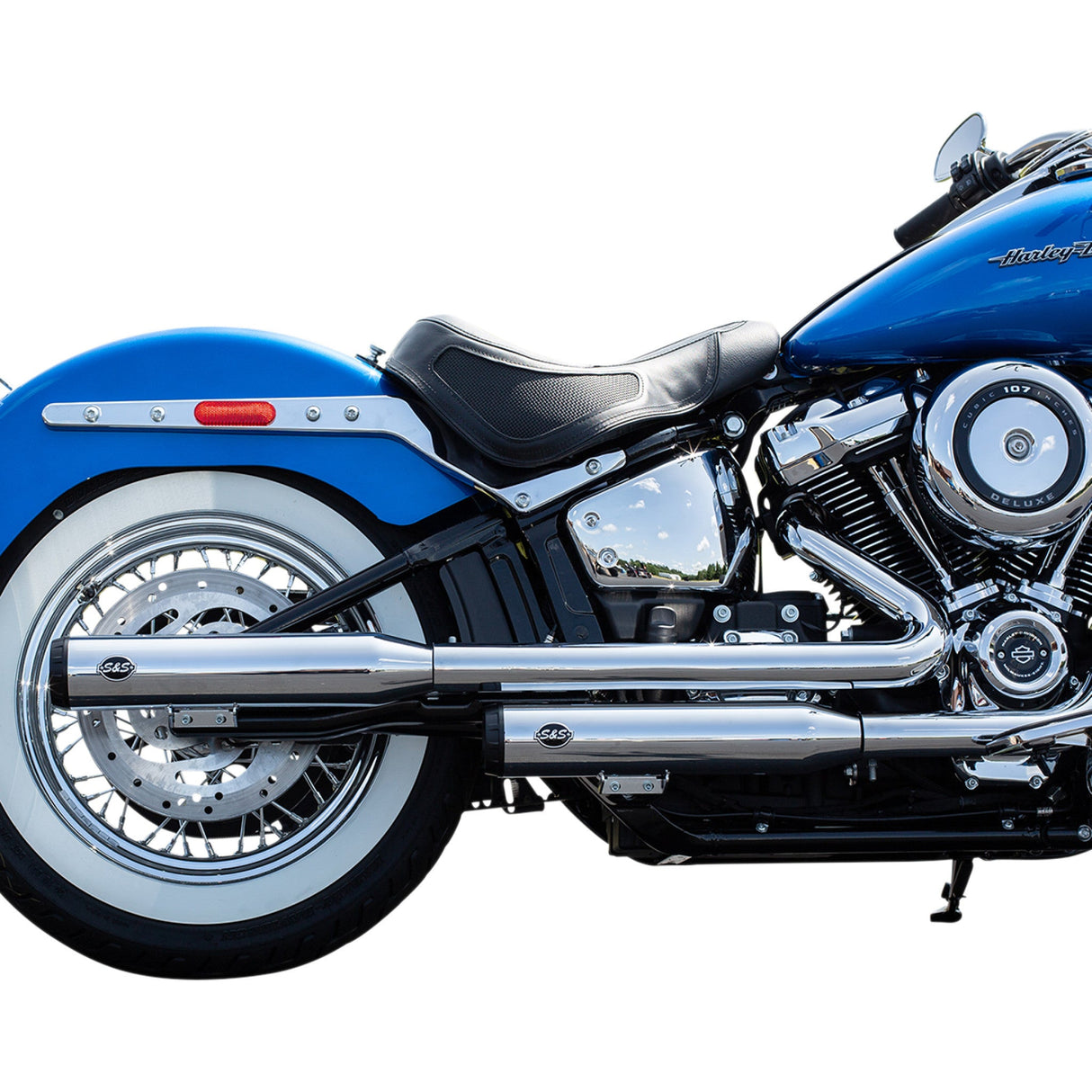 S&S Cycle Grand National Slip-On Mufflers Race Chrome Flhc Flde - 550-0740 For Harley Softail 2018-2022