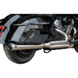 S&S Cycle 2-Into-1 Qualifier Exhaust System Brushed Stainless Steel 49 State Indian With PowerPlus - 550-1132 For Indian 2020-2025