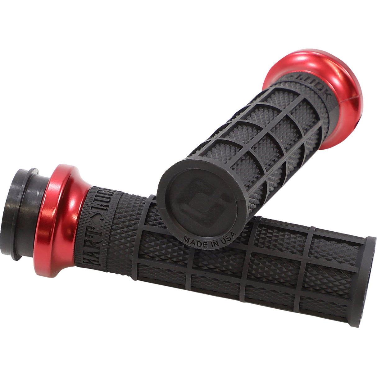 ODI 0630-2864 V31HTW-BB-R Harley Hart-Luck Signature V-Twin Lock-On™ Grips - TBW - Black/Red