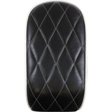 LePera Bare Bones Series Pillion Pad — Diamond Stitch White Piping White Diamond Black FL FX - LY-007PDMWTP For Harley Softail 2018-2024