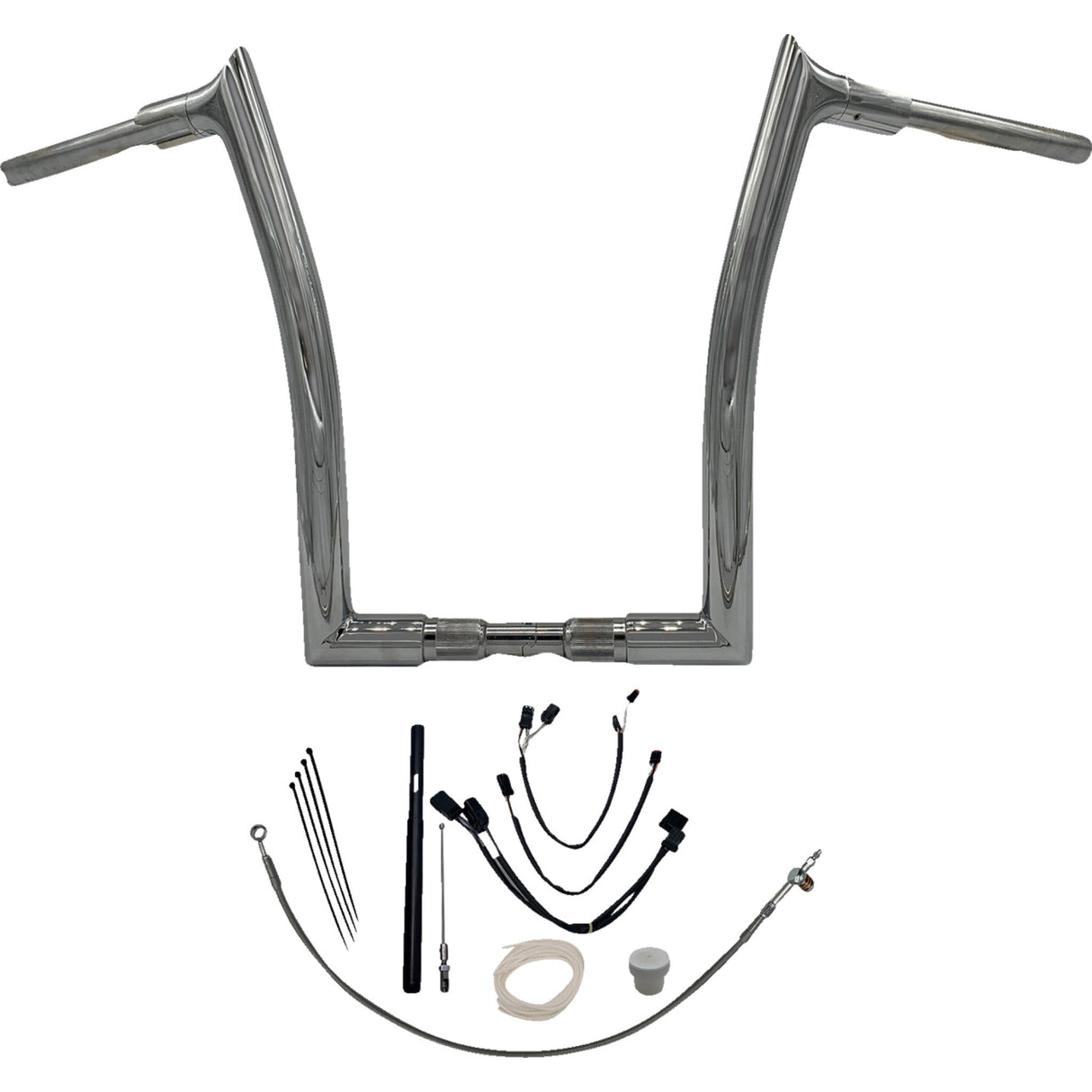 FAT Baggers INC. 1-1/2" EZ Install Pointed Top Handlebar Kit 16" Chrome - 819616 For Harley Road King Special 2021-2025