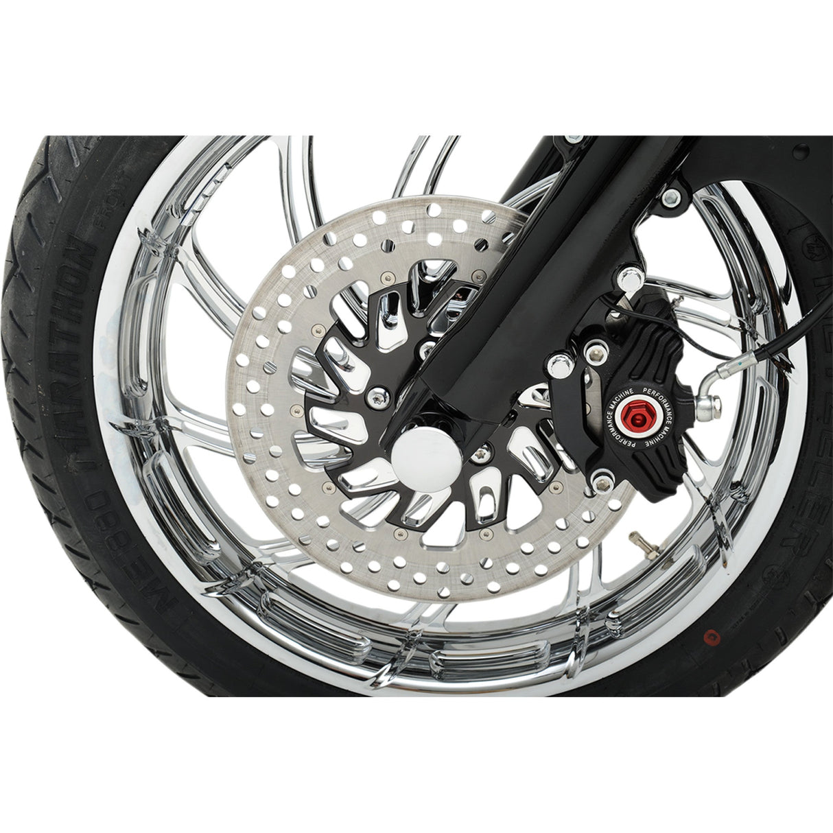 DRAG SPECIALTIES 0214-0374 Axle Caps chrome - front
