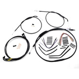 BURLY BRAND 0662-0611 B30-1193 Complete Black Vinyl Handlebar Cable/Line Kit for Ape Hanger Handlebars - 14"