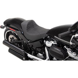 DRAG SPECIALTIES SEATS 0802-1273 EZ-ON Mount Solo Seat EZ-Solo Seat - Scorpion Stitch - Silver Thread - Vinyl - FXBR/S '18-'20
