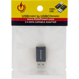 RIDEPOWER 3807-0716 RPUSBUSBCADPT Male USB to Female USB-C Compact Power Adapter Male USB to Female USB-C Adapter - Power - Compact - Black