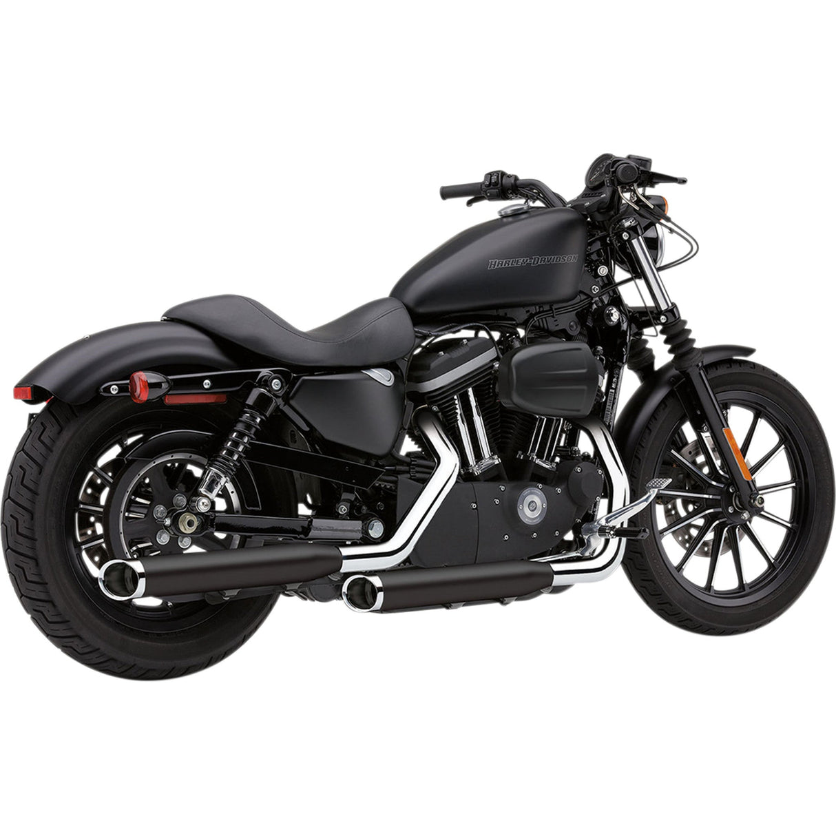 Cobra 3" Slashcut Slip-On Mufflers Black - 6030RB For Harley Sportster 2004-2013