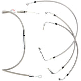 Burly Brand Complete Stainless Braided Handlebar Cable Brake Line Kit - B30-1103 For Harley Touring 2008-2013