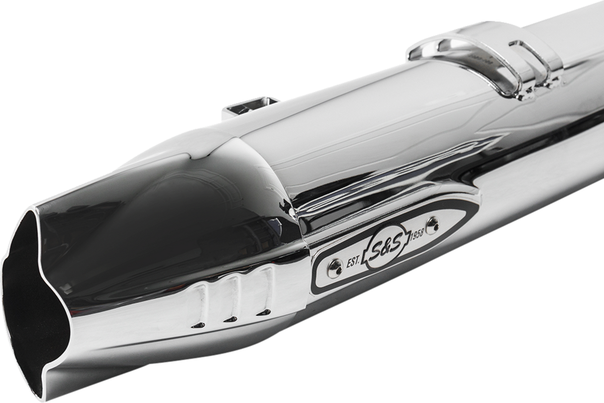 4" Broadhead Slip-On Mufflers - Fishtail - Chrome - 1801-1766