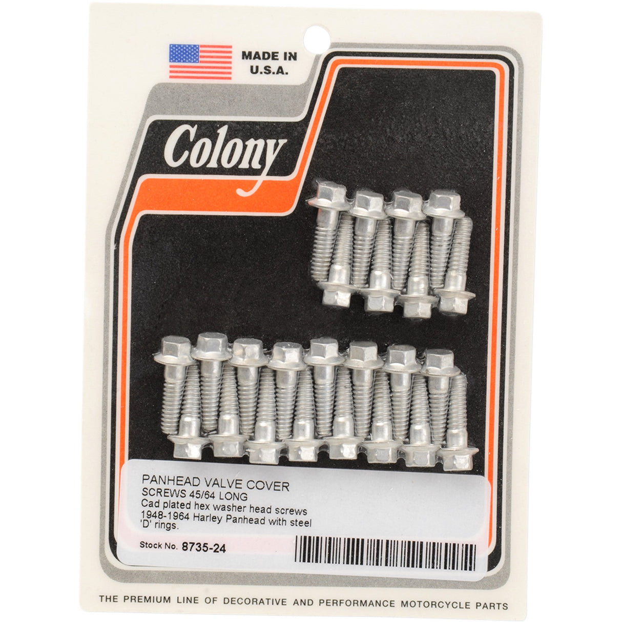 Colony Screw Kit - 8735-24 For Harley Touring 1948-1965