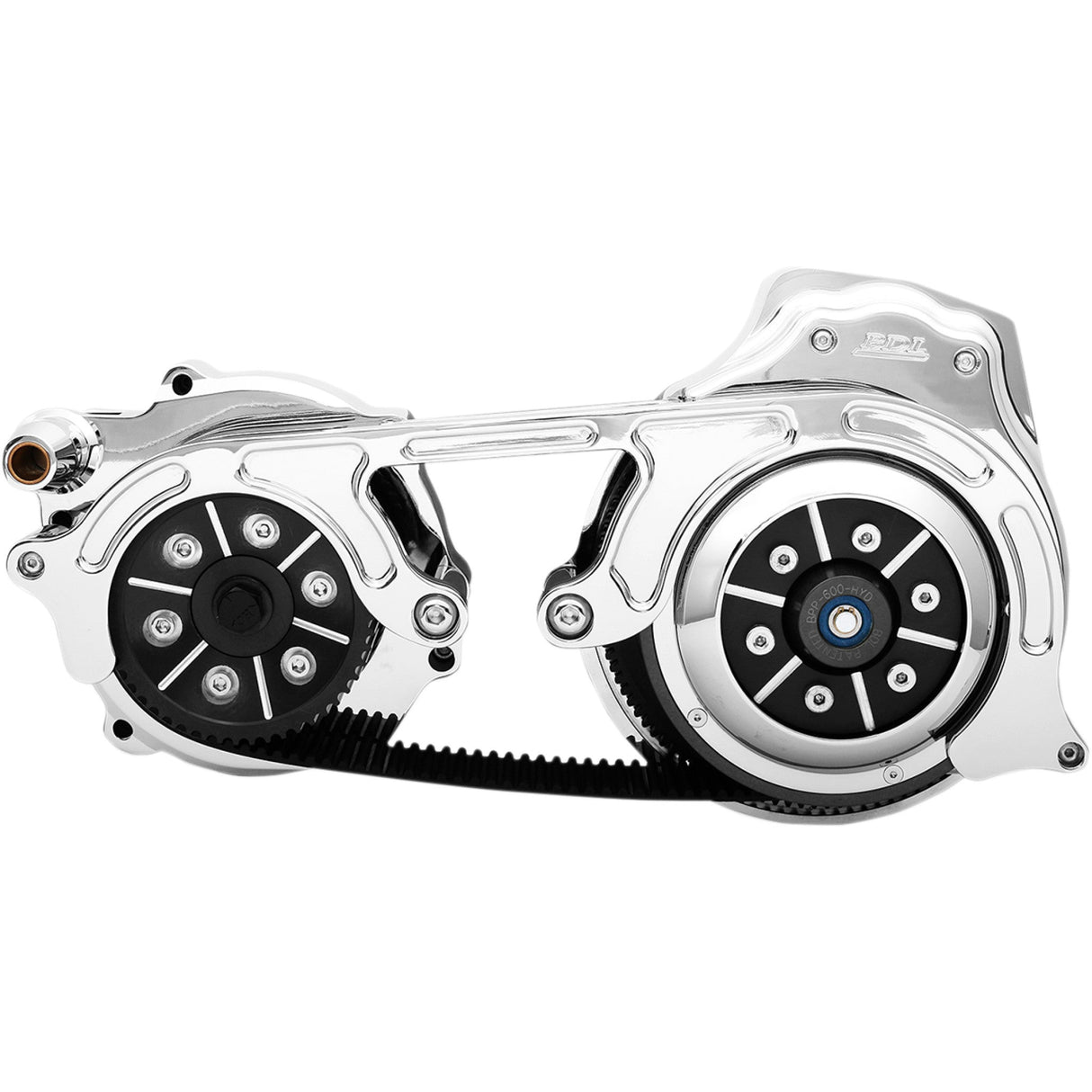 Belt Drives LTD. 2" Open Belt Drive Kit With 2-Piece Motor Plate 2" Chrome - EV2PH-B17-C For Harley Touring 2007-2017