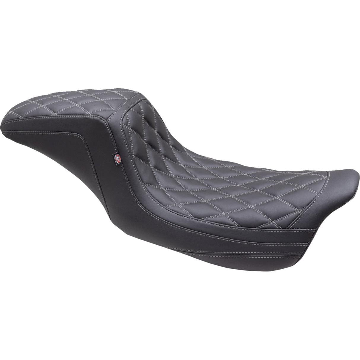 Mustang Double Diamond Squareback Seat Gun Metal Stitch - 75299GM For Harley Touring 2008-2025