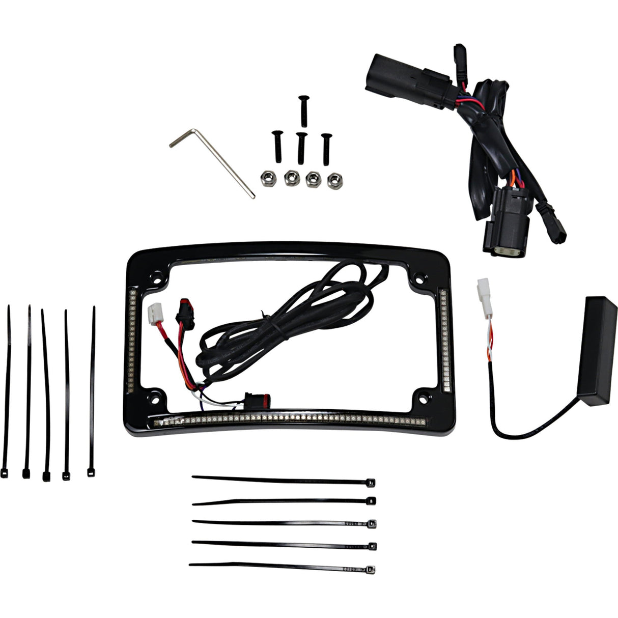Custom Dynamics LED Radius License Plate Frame Black - TF05-BCM4-B For Harley Touring 2014-2025