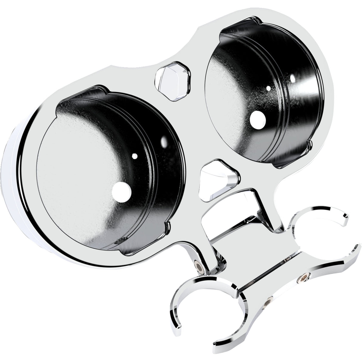 LA CHOPPERS 2201-0280 LA-7398-12C Gauge Mount - T-Bar Gauge Mount - Dual - Chrome - 1.25" Diameter