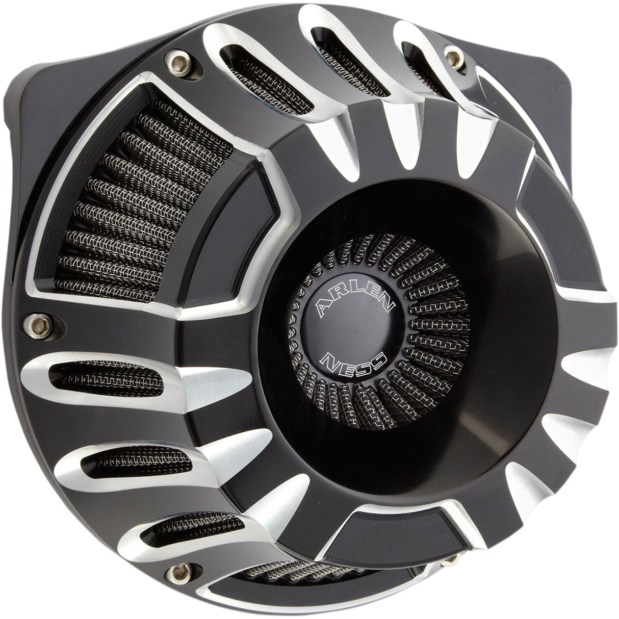 Arlen Ness Inverted Series Air Cleaner Kit — Deep Cut Black - 18-929 For Harley Motorcycles 1999-2017