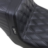 LePera Tailwhip Seat Double Diamond Black - LK-587DD For Harley Touring 2008-2023