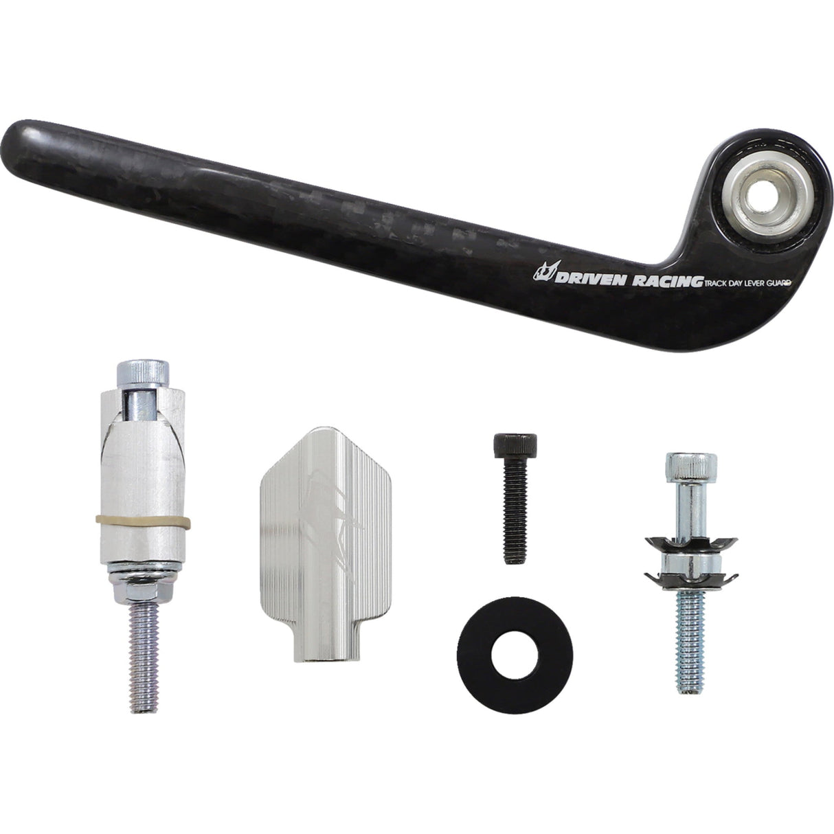 DRIVEN RACING 0615-0376 DCTDLG-2-SL Trackday Lever Guard Lever Guard - Carbon Fiber - Clutch - Silver