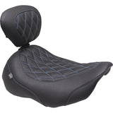 Mustang Wide Tripper™ Solo Seat Solo Sky Blue Stitching - 89503SB For Harley Touring 2023-2026