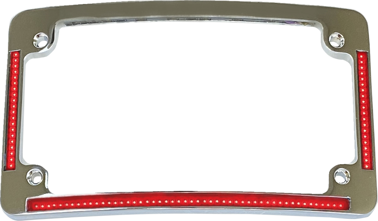 Radius License Plate Frame with Auxiliary Red LEDs and Tag Illumination