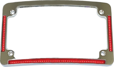 Radius License Plate Frame with Auxiliary Red LEDs and Tag Illumination