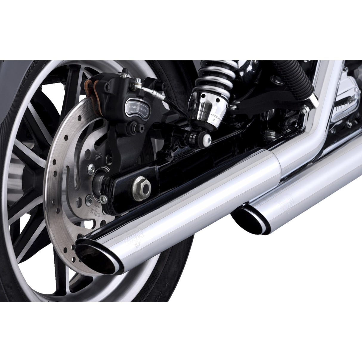 Vance & Hines 3" Twin Slash Slip-On Mufflers Chrome - 16337 For Harley Dyna 2010-2017