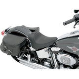 Drag Specialties Backrest Compatible Solo Seat — Smooth Solo Seat Smooth Driver Backrest FL FX - 0802-0632 For Harley Softail 2000-2006
