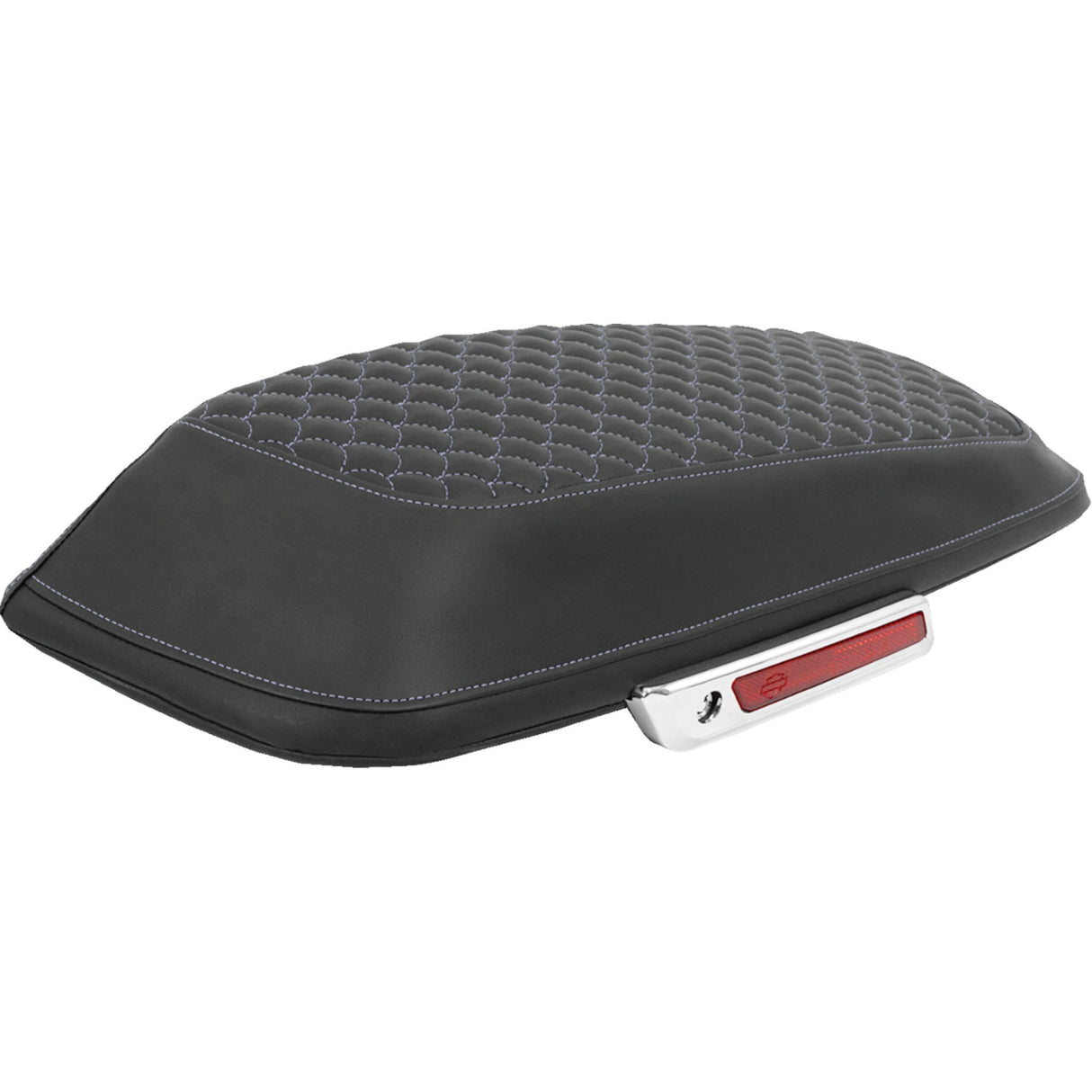 SADDLEMEN 3501-2331 L870-14-20905 Dragon Scale Saddlebag Lid Covers Saddlebag Lid Covers - Dragon Scale - Silver Stitch - FLH/FLT '14-'25