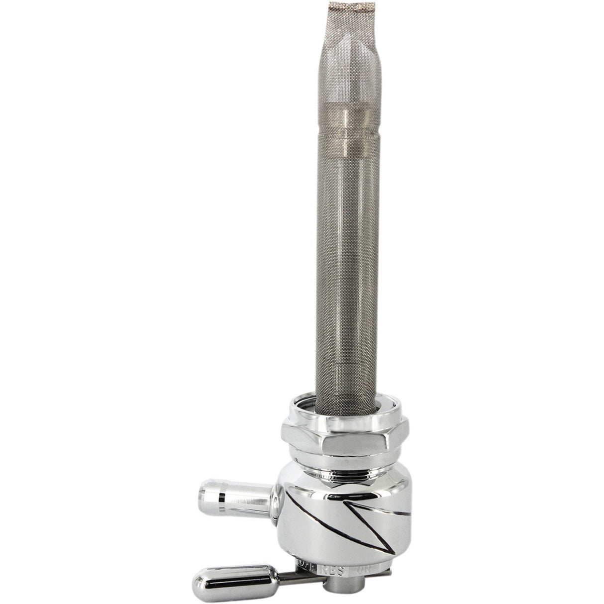 PINGEL DS-390242 1311-CL Power-Flo Fuel Valve - Round Fuel Valve - Lightning Chrome - 22 mm
