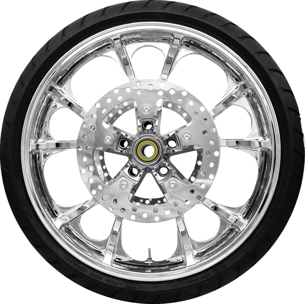 Largo Front Wheel - Chrome (21") | Rotors (11.8") | Dunlop Tire (130/60B21) - 0335-0013