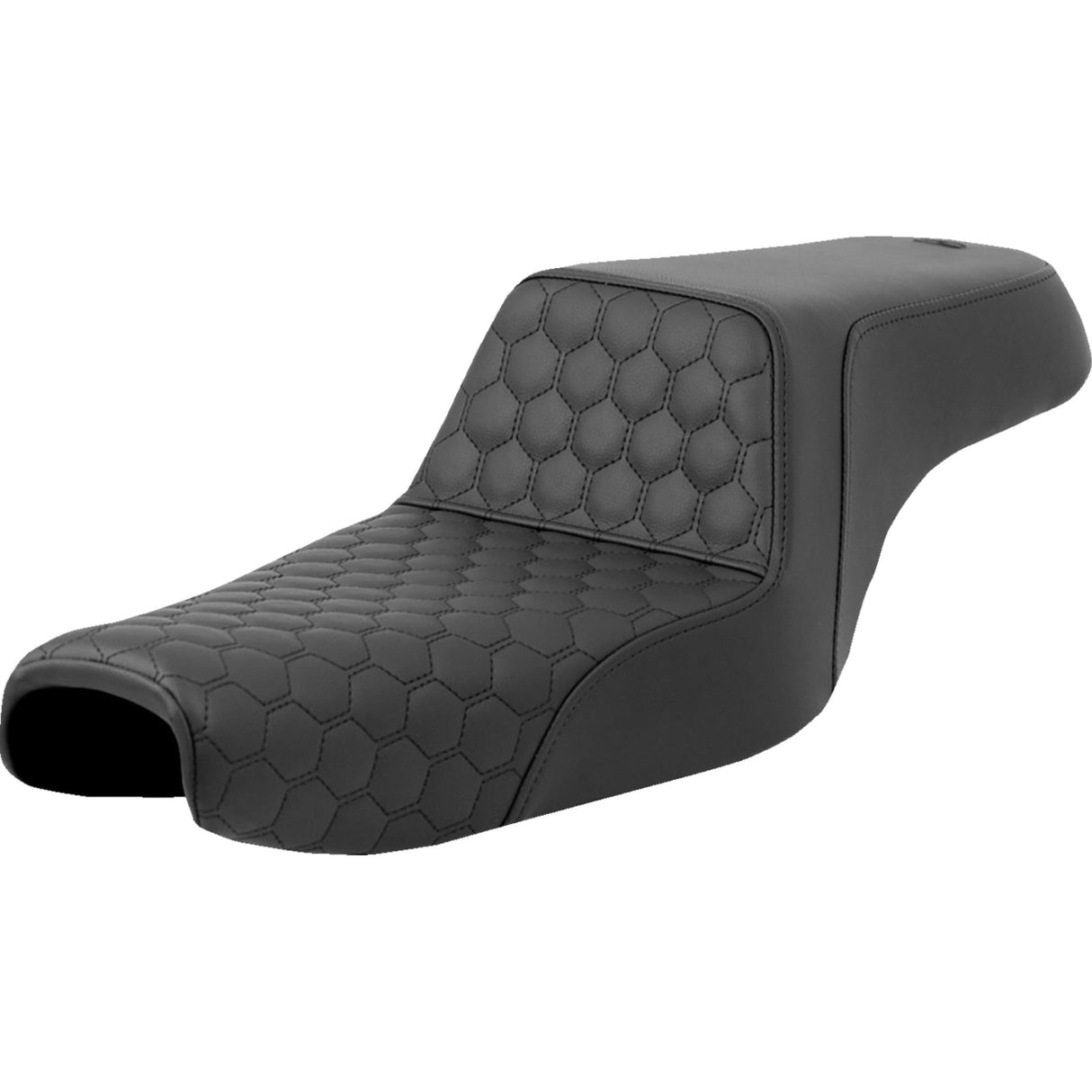 SADDLEMEN 0804-0805 807-11-177 Honeycomb Step-Up Seat Black Stitching - Sportster '04-'21