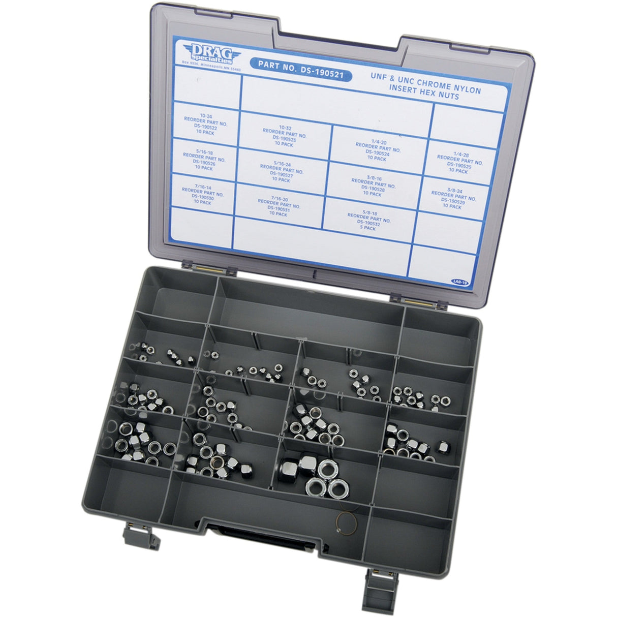 DRAG SPECIALTIES DS-190521 Insert Nut Assortment Insert Nut - Assortment - Nylon