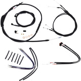 Burly Brand Complete Black Vinyl Handlebar Cable Line Kit For Ape Hangers 16" - B30-1108 For Harley Sportster 2014-2022