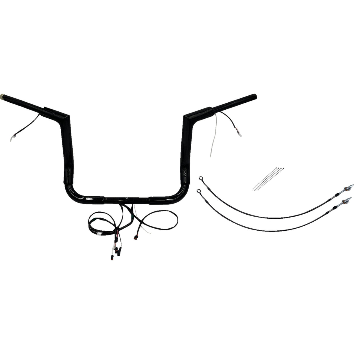 FAT Baggers INC. EZ Install Wired 1-1/2" Flat Top Handlebar Kit 12" Black - 601212-B For Harley Touring 2014-2015