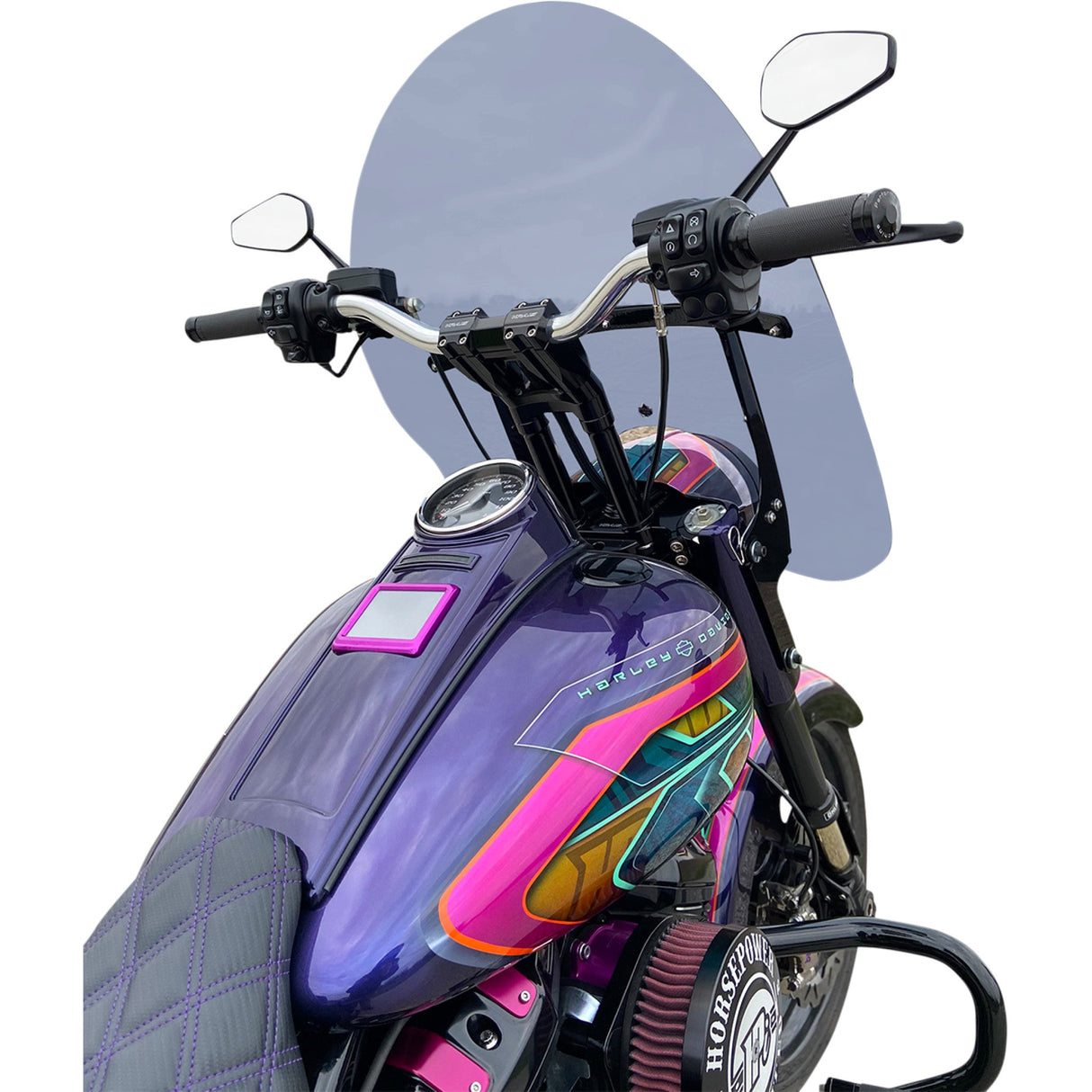 Klock Werks Billboard Flare® Windshield 17-1/2" Dark Smoke - KWW-02-0602 For Harley Softail 2018-2025