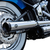 S&S Cycle Grand National Slip-On Mufflers 50-State Chrome Flhc Flde - 550-0757B For Harley Softail 2018-2022
