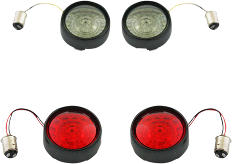 Complete Front & Rear Turn Signal Conversion Kit with Bullet Bezel Lenses