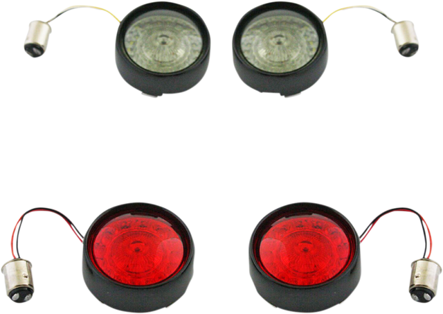 Complete Front & Rear Turn Signal Conversion Kit with Bullet Bezel Lenses