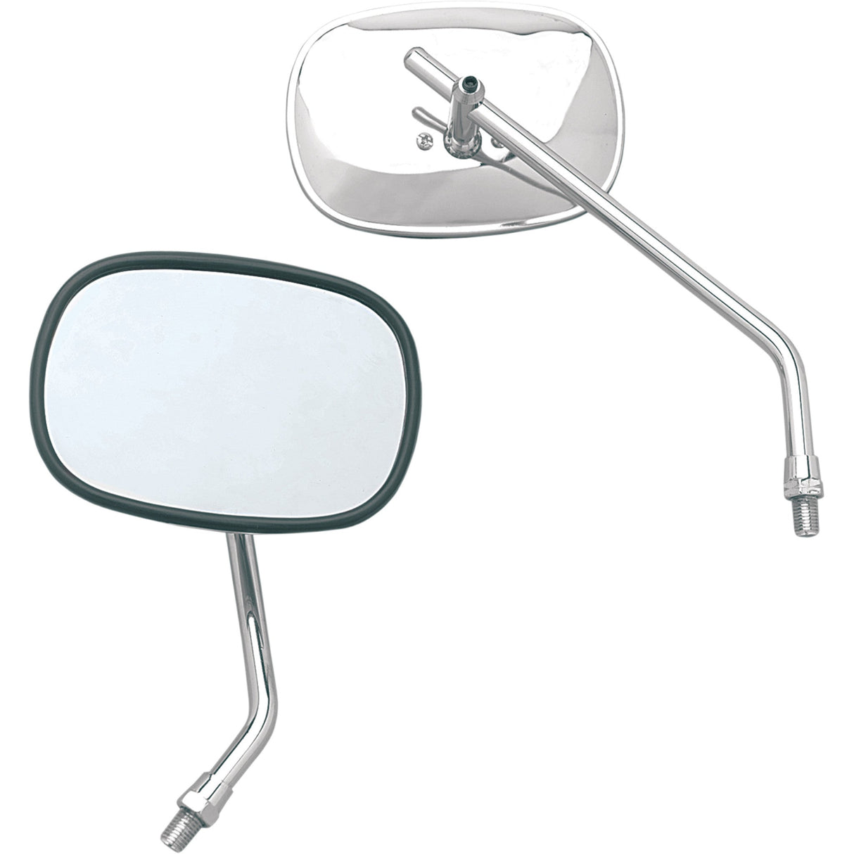 EMGO 2034900 20-34900 Universal Screw-In Stem Mirror Mirror - Stamped - Plain - Side View - Rectangle - M10 x 1.25 - Chrome - Left/Right