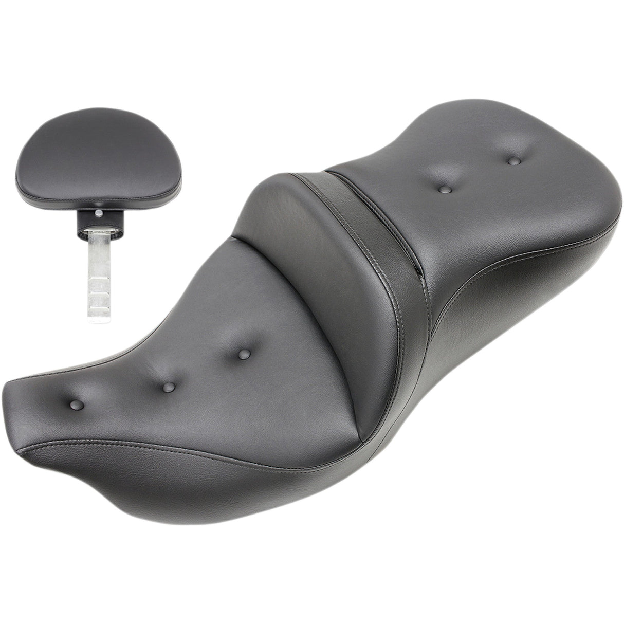 Saddlemen Roadsofa™ Trike Seat Pillow Top With Backrest Black - 808-07B-181TBR For Harley Touring 2008-2025