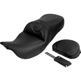 SADDLEMEN- 0801-1617 A808-07R-185BLK Roadsofa™ Standard Reach Seat-with Backrest - Carbon Fiber - Black Stitch - FL 08-19