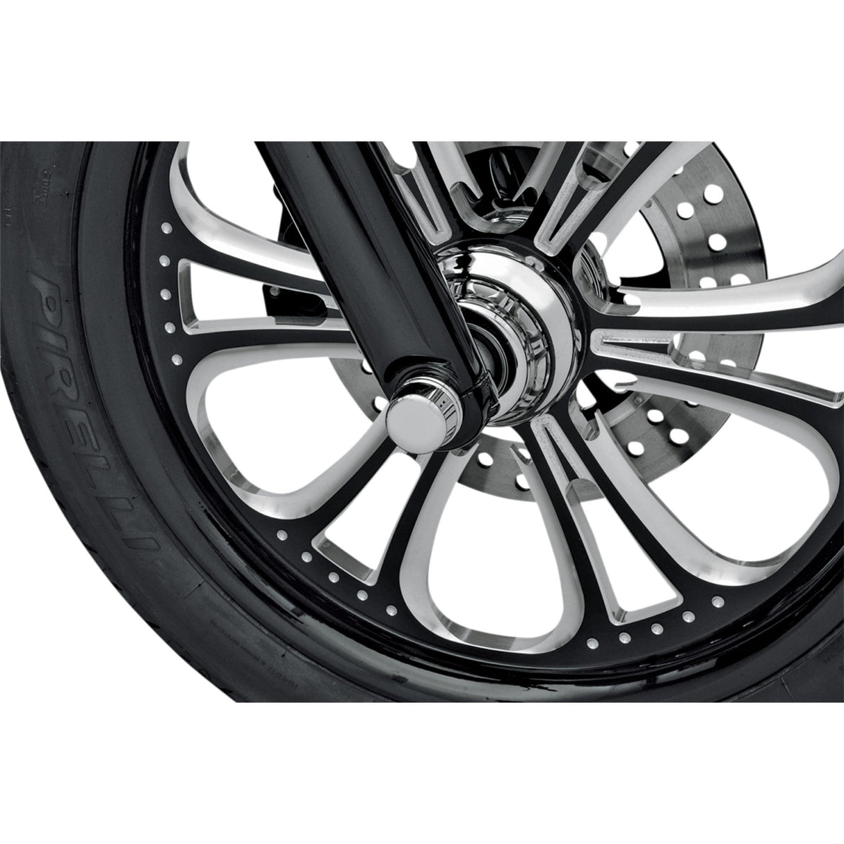 DRAG SPECIALTIES 0309-0217 Axle Caps chrome - front