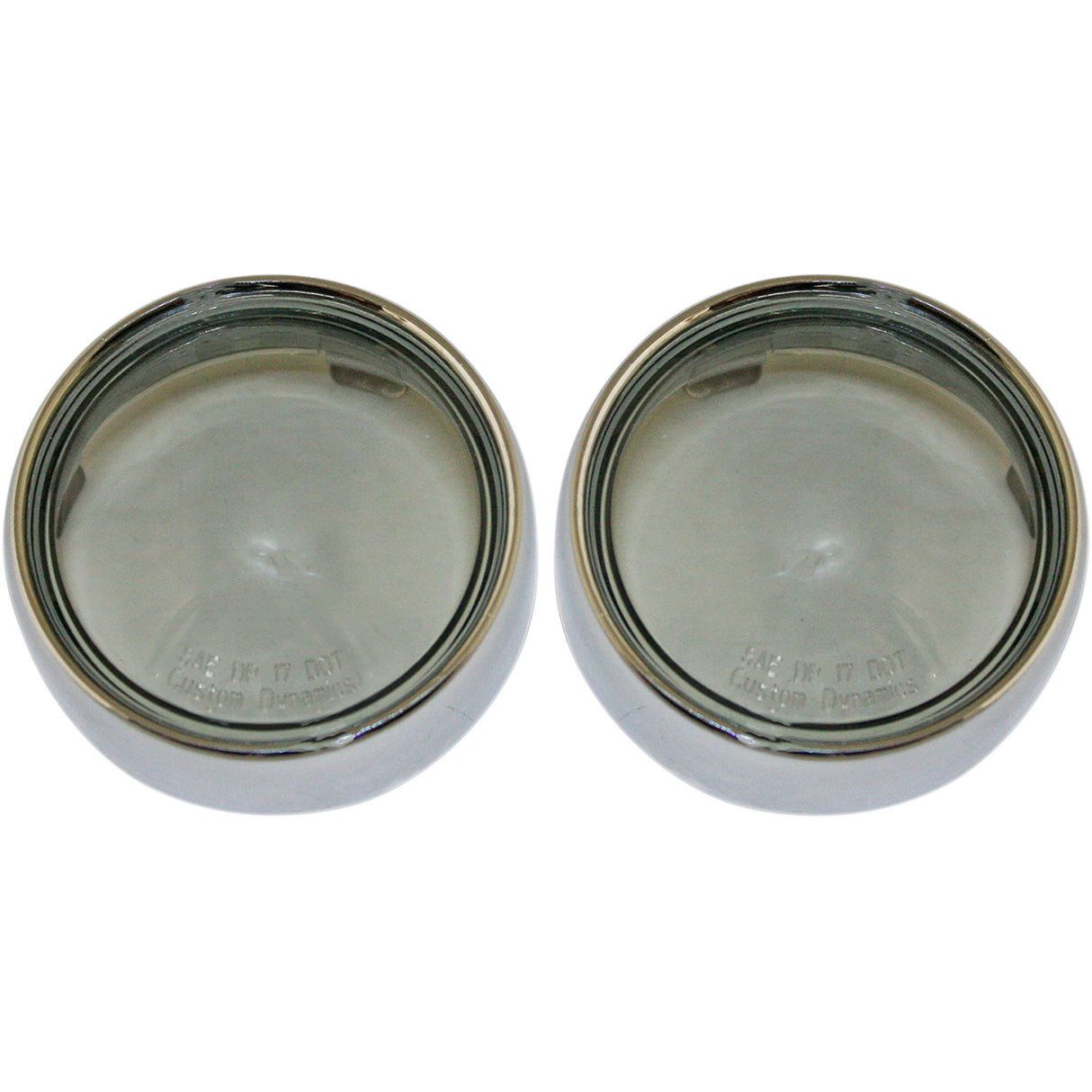 CUSTOM DYNAMICS 2020-1581 PB-B-BEZ-CS Bezel/Lenses for ProBEAM® Bullet Turn Signals Bullet Signal Lenses - Chrome/Smoke