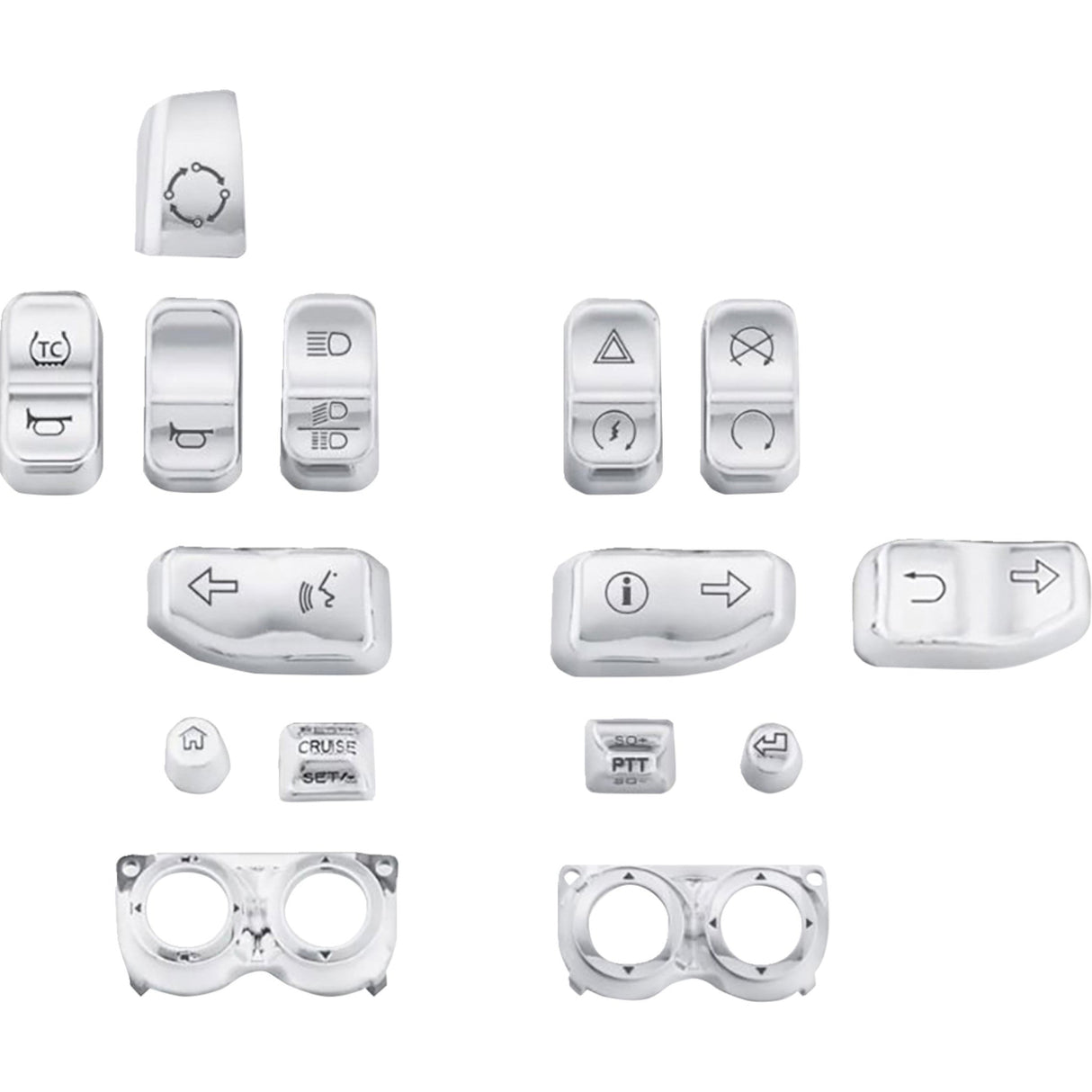 DRAG SPECIALTIES 0616-0394 Switch Cap Kit Switch Caps - Chrome