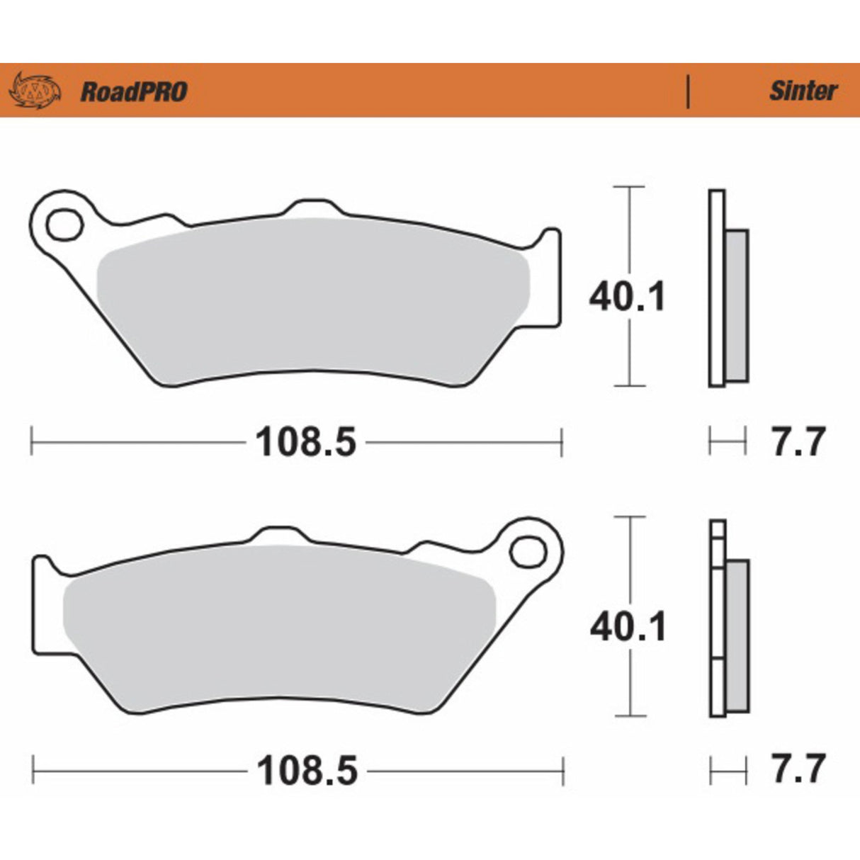 Moto-Master Road Pro Sintered Front Brake Pads - 403301-PU For Harley Street 2016-2020 | Indian Scout 2015-2023