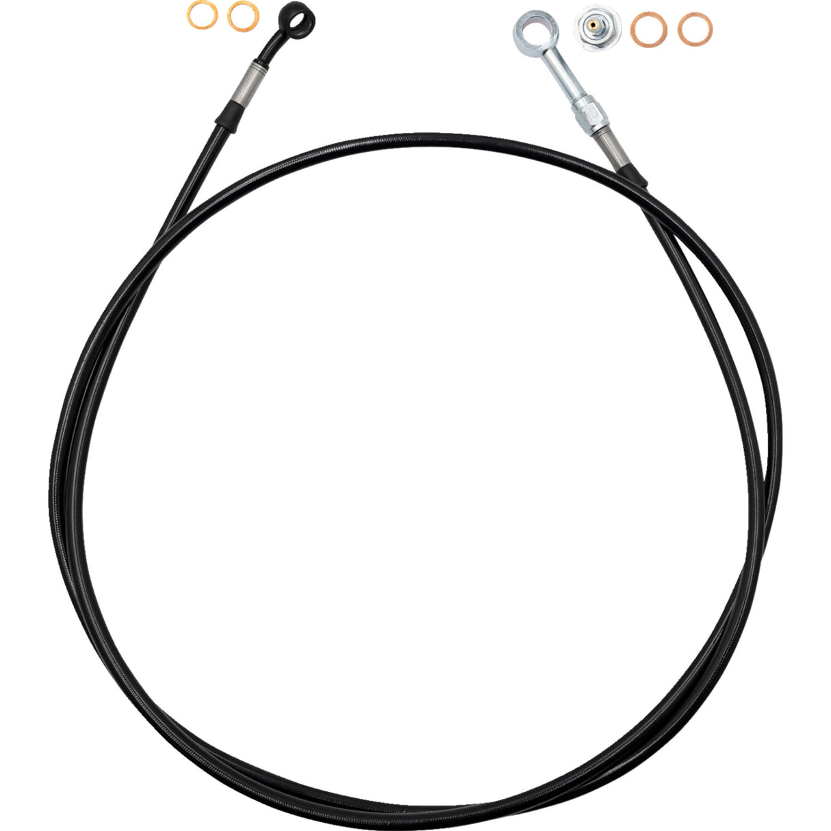 FAT Baggers INC. EZ Install Brake Line 67" Black Braid - 100067-B For Harley Touring 2023-2026