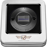 Figurati Designs Timing Cover 2 Hole Blue Line American Flag Black - FD71-TC-2H-BLK For Harley Motorcycles 2017-2022