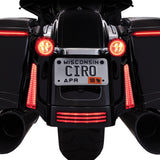 Ciro Fang® Signal Light Inserts — Rear Chrome Red Lens - 45401 For Harley Motorcycles 1957-2026