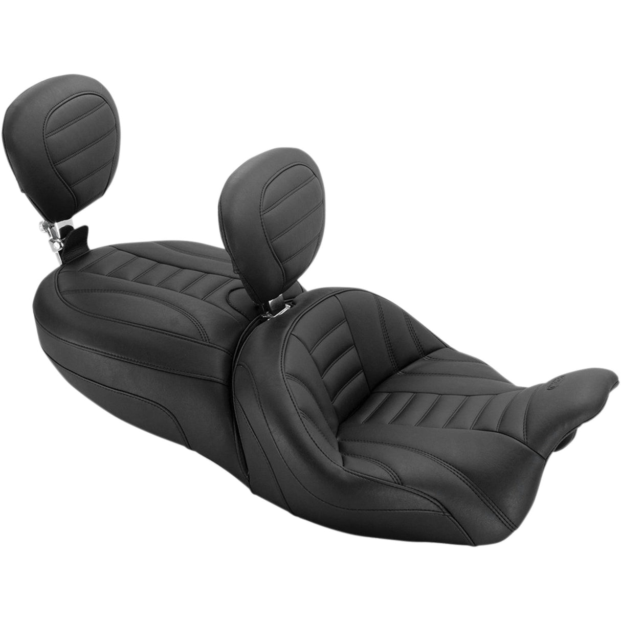 Mustang One-Piece Vintage 2-Up Touring Seat With Driver Or Passenger Backrest - 79595 For Harley Touring 2015-2025