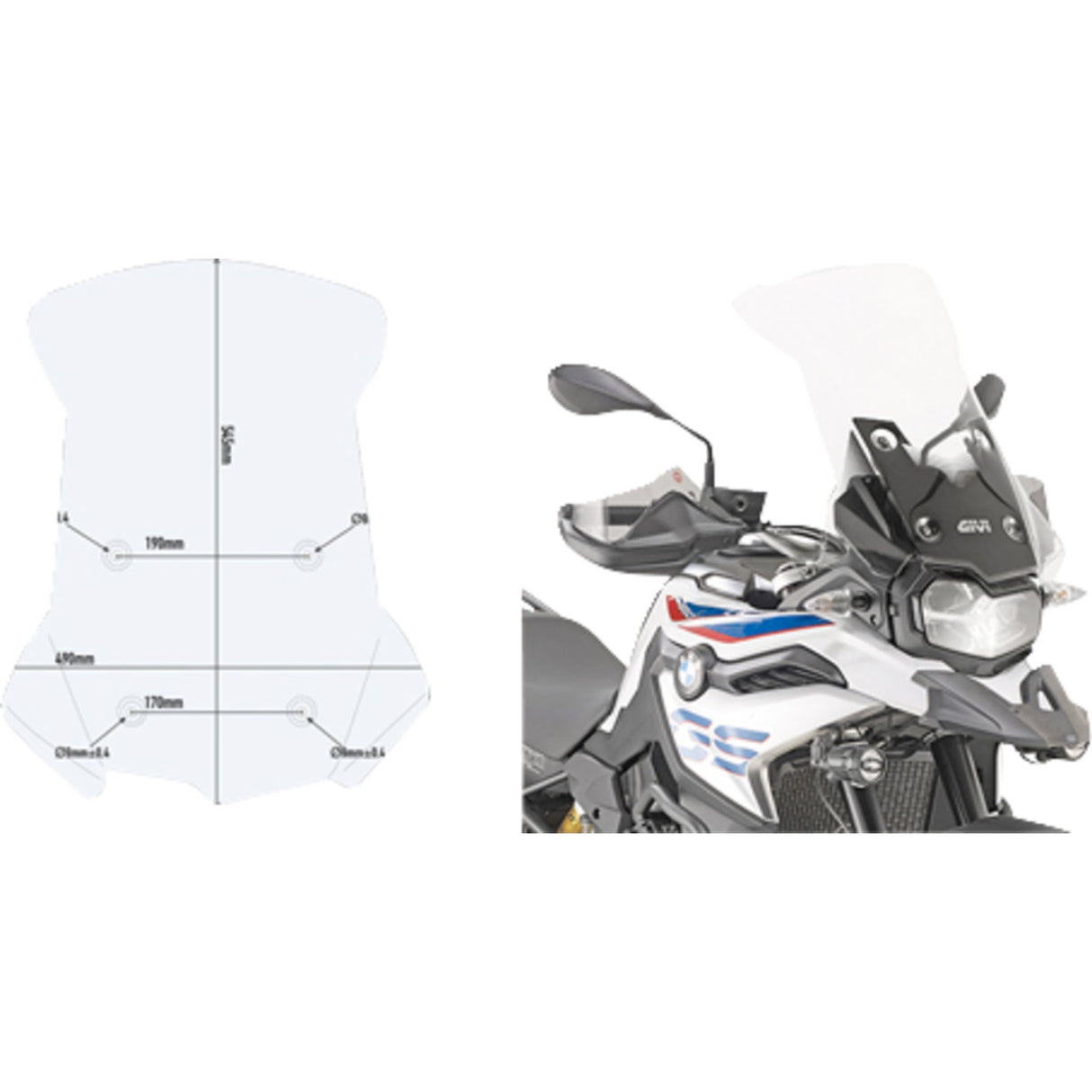 GIVI 2312-1311 D5127ST Windshield clear - bmw